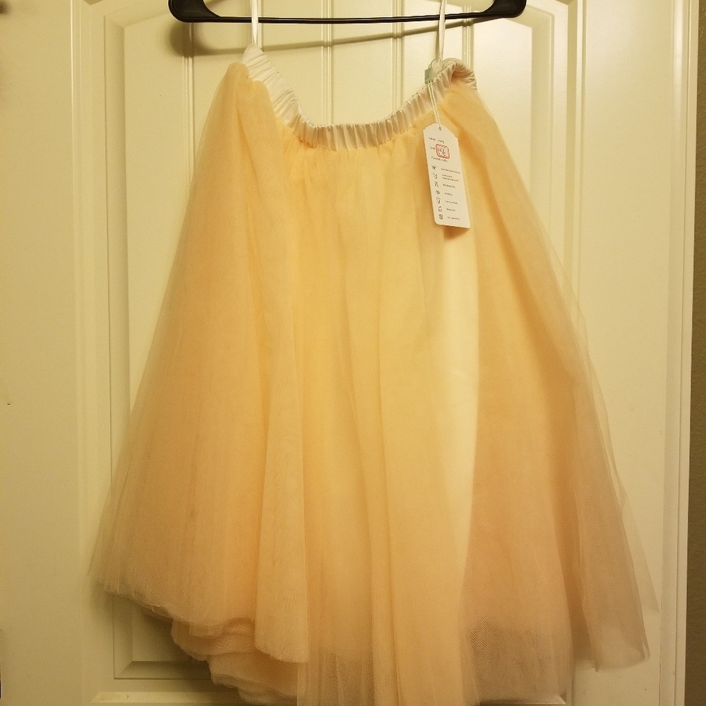 Peach tulle skirt